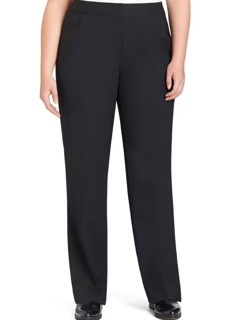 LAFAYETTE 148 NEW YORK stretch wool straight leg trouser pants in black (14W)